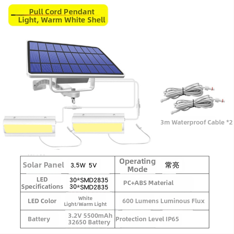 Saulės energijos pakabinamas šviestuvas su traukimo laidu – LED, IP65, 3W, 3,2V, 10000h, retro kiemo apšvietimas