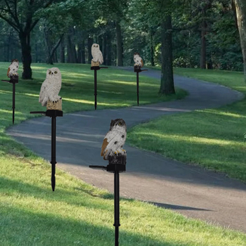 Lauko saulės energijos resinė pelėdos grindų lemputė – kiemo dekoratyvinė lemputė, saulės energija, 16–24 valandos veikimas, 1.2V, CE