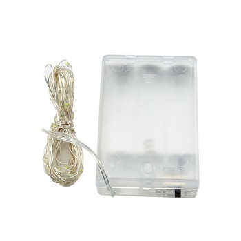 Vario vielos LED lemputė su baterijų dėžute, 100 LED, IP44, ilgis 1–20 m, 1750K šilta balta