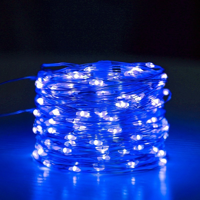 Vario vielos LED lemputė su baterijų dėžute, 100 LED, IP44, ilgis 1–20 m, 1750K šilta balta