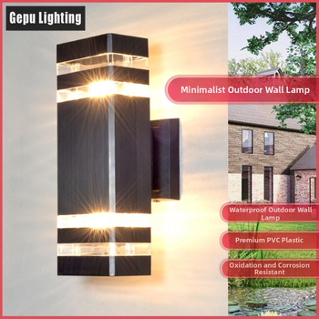 Lauko sieninis šviestuvas su viršutiniu ir apatine apšvietimu GP-PVC110 (220V, IP65, 2 LED, 3000K)