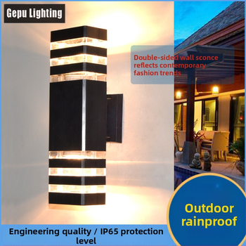 Lauko sieninis šviestuvas su viršutiniu ir apatine apšvietimu GP-PVC110 (220V, IP65, 2 LED, 3000K)