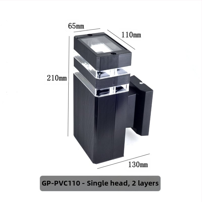 Lauko sieninis šviestuvas su viršutiniu ir apatine apšvietimu GP-PVC110 (220V, IP65, 2 LED, 3000K)