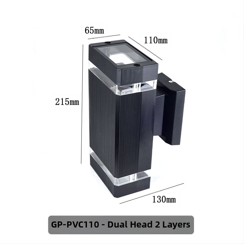 Lauko sieninis šviestuvas su viršutiniu ir apatine apšvietimu GP-PVC110 (220V, IP65, 2 LED, 3000K)