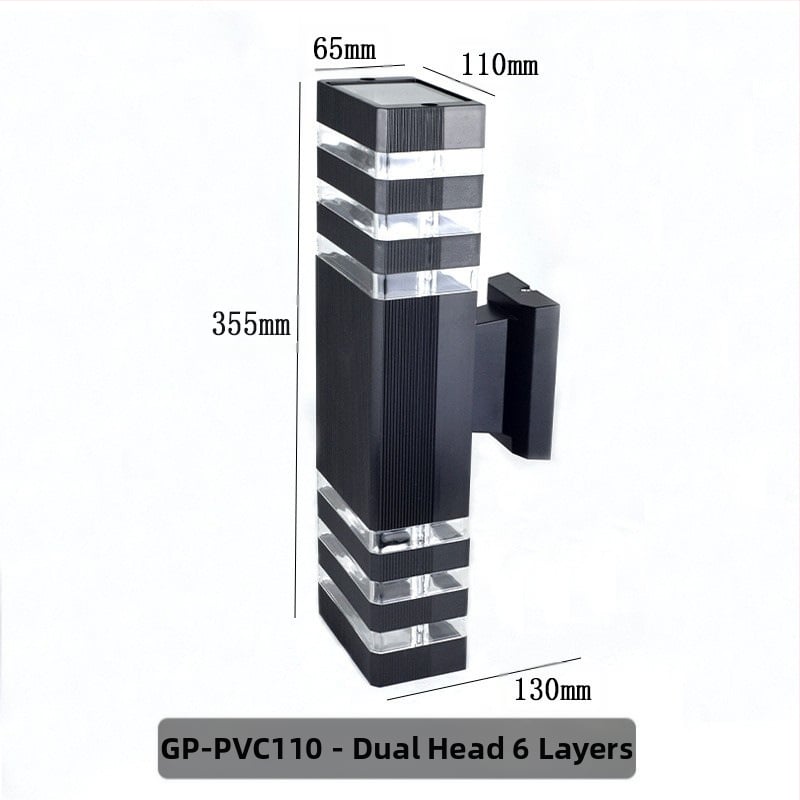 Lauko sieninis šviestuvas su viršutiniu ir apatine apšvietimu GP-PVC110 (220V, IP65, 2 LED, 3000K)
