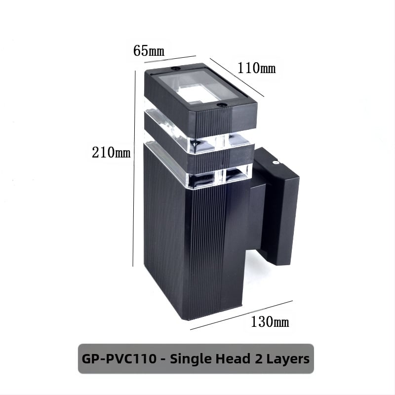 Lauko sieninis šviestuvas su viršutiniu ir apatine apšvietimu GP-PVC110 (220V, IP65, 2 LED, 3000K)