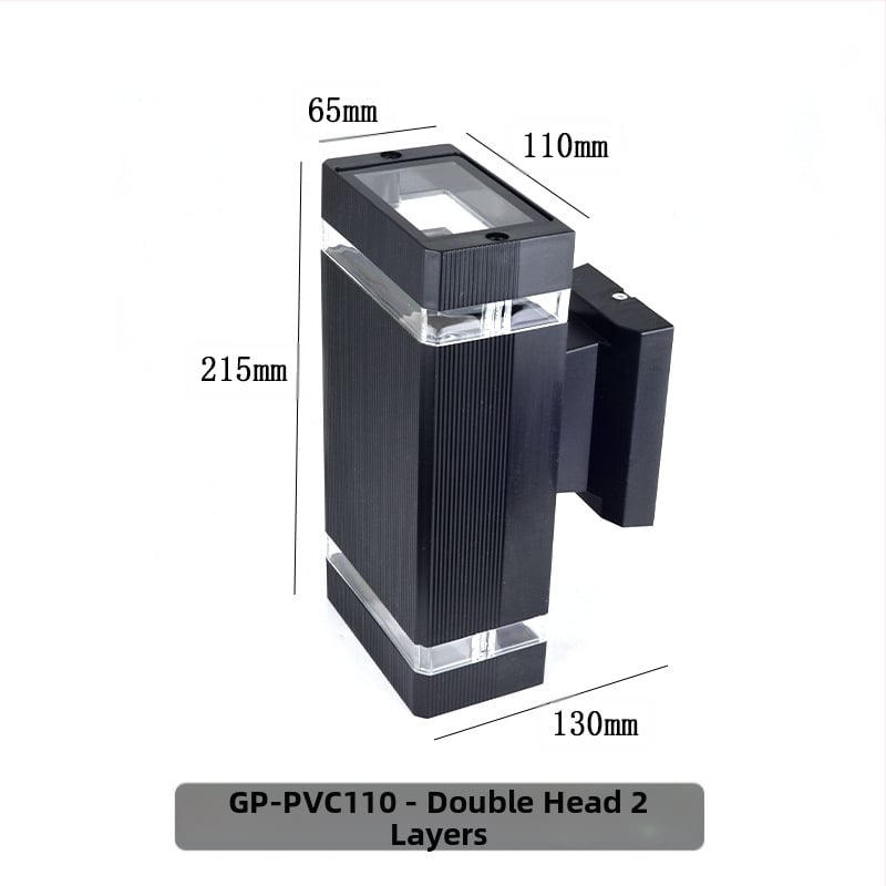 Lauko sieninis šviestuvas su viršutiniu ir apatine apšvietimu GP-PVC110 (220V, IP65, 2 LED, 3000K)