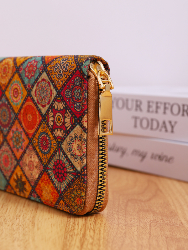 Πορτοφόλι PU με ριγέ μοτίβο και πολλαπλές θήκες καρτών — καθημερινή χρήση, αντί-κλοπή