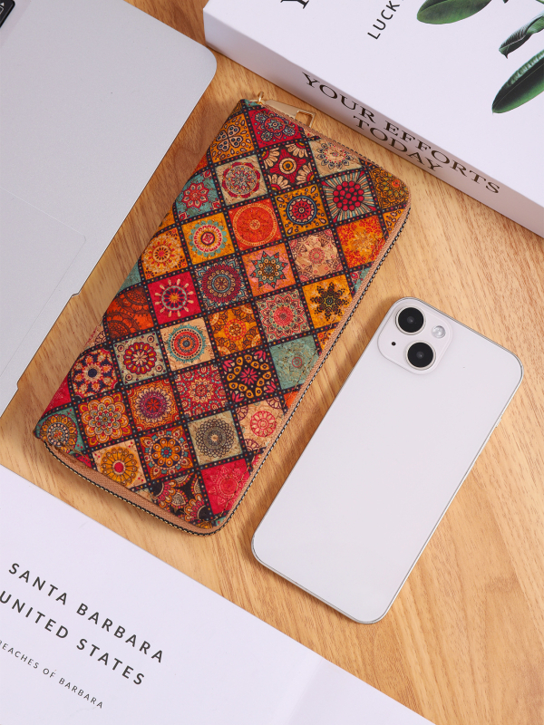 Πορτοφόλι PU με ριγέ μοτίβο και πολλαπλές θήκες καρτών — καθημερινή χρήση, αντί-κλοπή