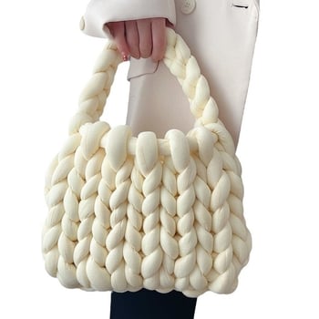 DIY készlet ultra vastag fonalból kézi kötéshez – koreai stílusú mini tote táska