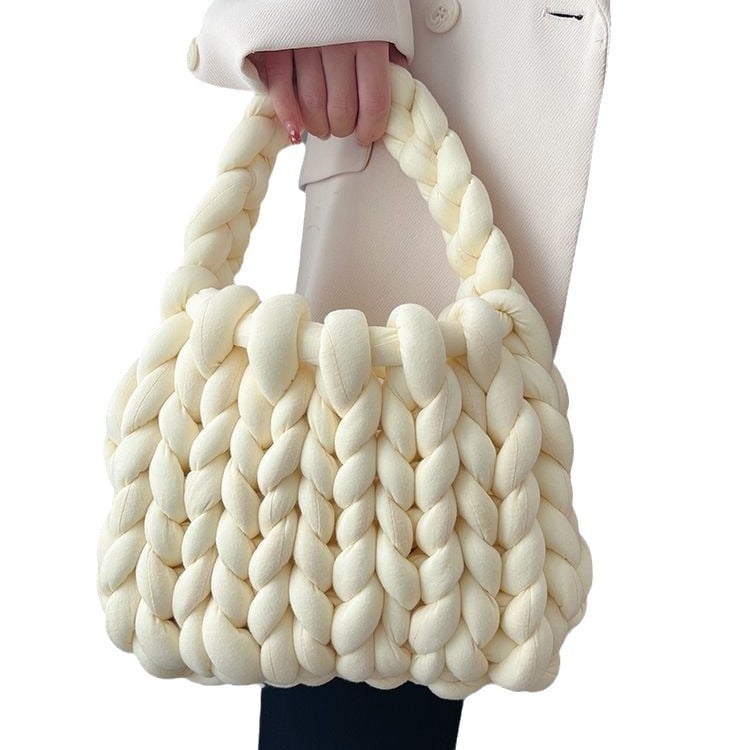 DIY készlet ultra vastag fonalból kézi kötéshez – koreai stílusú mini tote táska