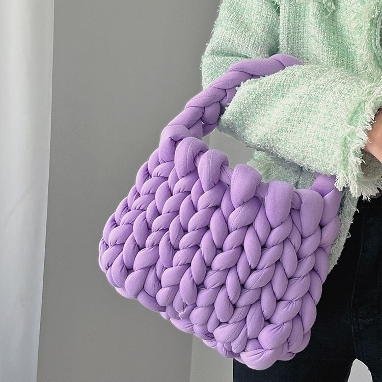 DIY készlet ultra vastag fonalból kézi kötéshez – koreai stílusú mini tote táska