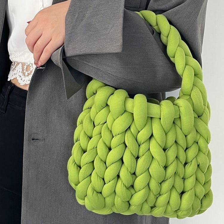 DIY készlet ultra vastag fonalból kézi kötéshez – koreai stílusú mini tote táska