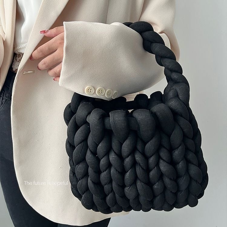 DIY készlet ultra vastag fonalból kézi kötéshez – koreai stílusú mini tote táska