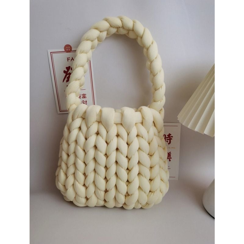 DIY készlet ultra vastag fonalból kézi kötéshez – koreai stílusú mini tote táska