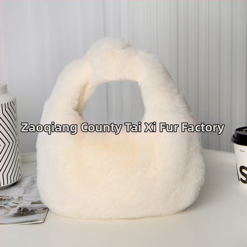 Τσάντα plush σε σχήμα dumpling, αστικός μινιμαλιστικός σχεδιασμός, φερμουάρ ανοίγματος, επένδυση από συνθετικό δέρμα, καθημερινή χρήση