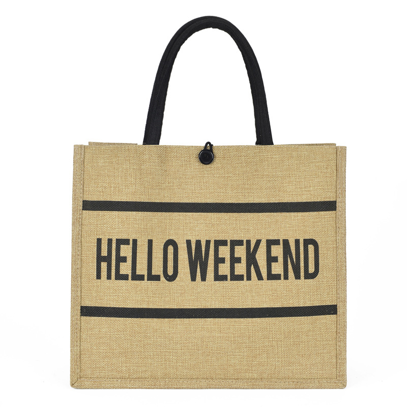 Moteriška lino ir medvilnės tote krepšys, didelės talpos, horizontalaus stačiakampio formos, užtrauktukas, vidinė kišenė telefonui ir kišenė su užtrauktuku, poliesterio pamušalas