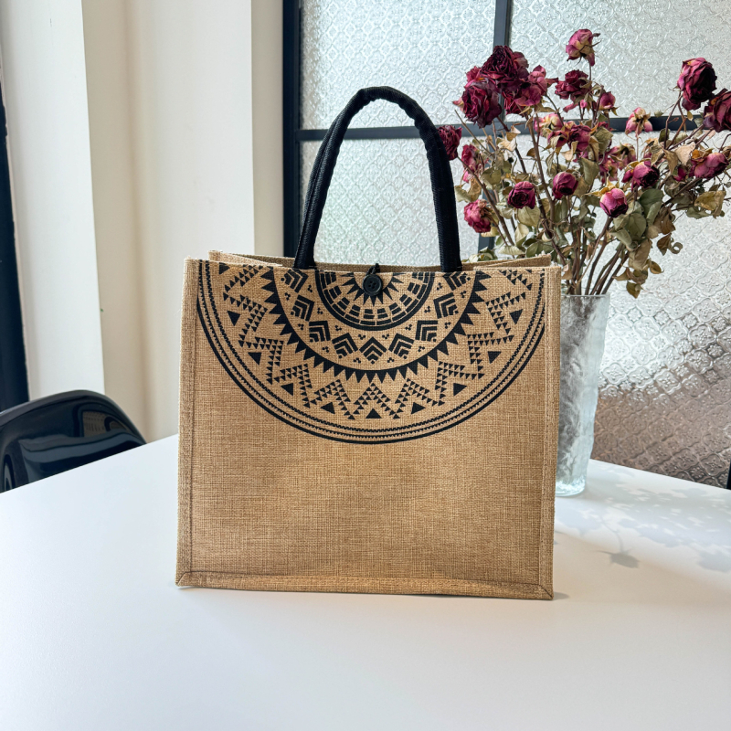 Moteriška lino ir medvilnės tote krepšys, didelės talpos, horizontalaus stačiakampio formos, užtrauktukas, vidinė kišenė telefonui ir kišenė su užtrauktuku, poliesterio pamušalas