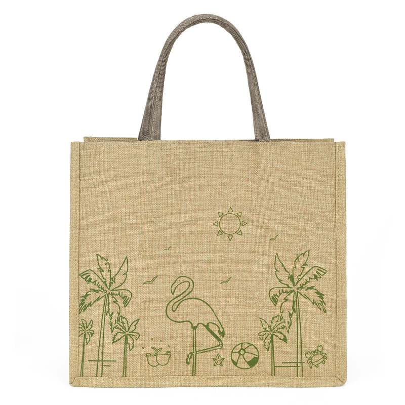 Moteriška lino ir medvilnės tote krepšys, didelės talpos, horizontalaus stačiakampio formos, užtrauktukas, vidinė kišenė telefonui ir kišenė su užtrauktuku, poliesterio pamušalas