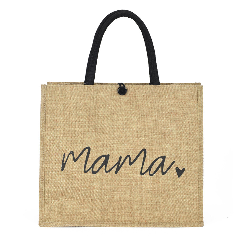 Moteriška lino ir medvilnės tote krepšys, didelės talpos, horizontalaus stačiakampio formos, užtrauktukas, vidinė kišenė telefonui ir kišenė su užtrauktuku, poliesterio pamušalas