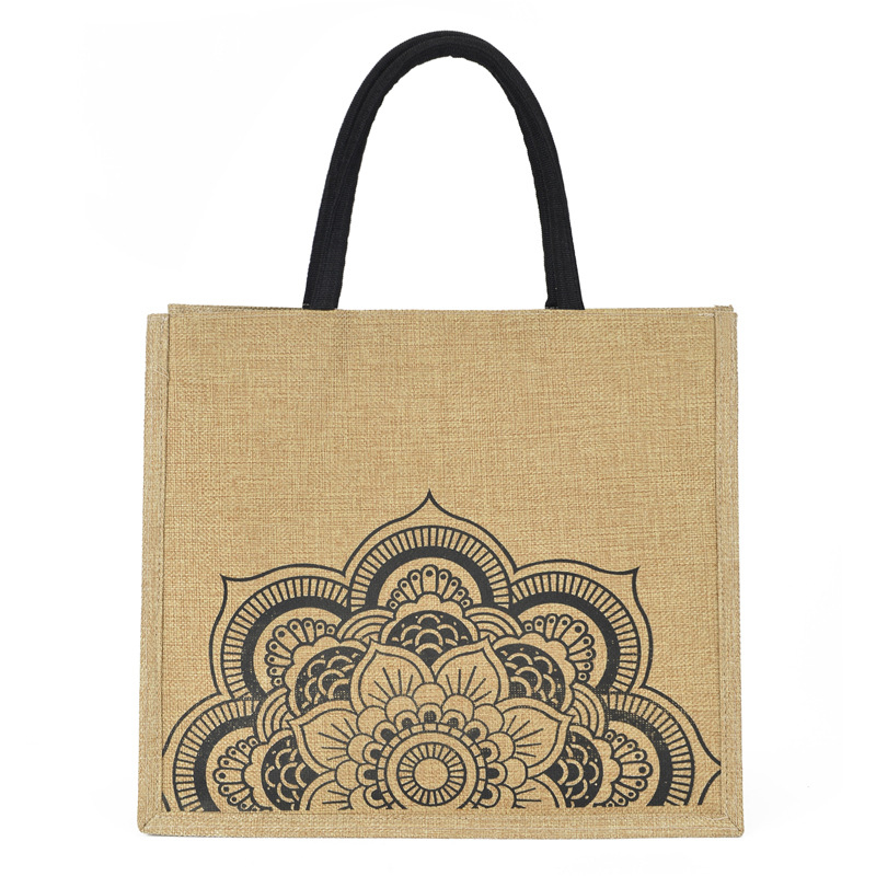 Moteriška lino ir medvilnės tote krepšys, didelės talpos, horizontalaus stačiakampio formos, užtrauktukas, vidinė kišenė telefonui ir kišenė su užtrauktuku, poliesterio pamušalas