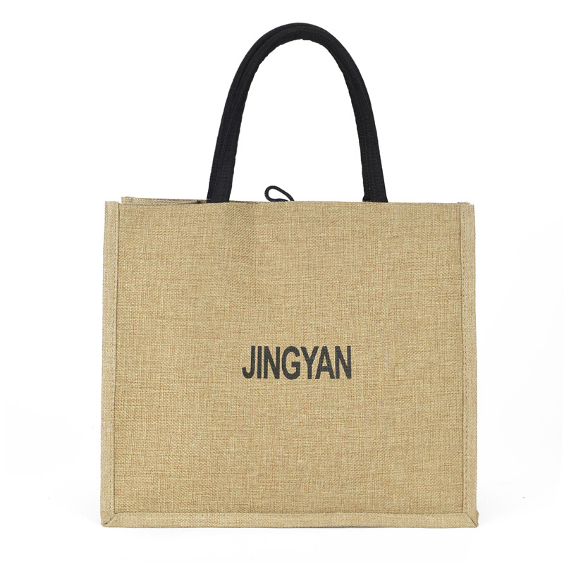 Moteriška lino ir medvilnės tote krepšys, didelės talpos, horizontalaus stačiakampio formos, užtrauktukas, vidinė kišenė telefonui ir kišenė su užtrauktuku, poliesterio pamušalas