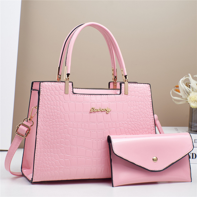 Geantă PU pentru mamă și copil, formă orizontală dreptunghiulară, fermoar, buzunar interior cu compartiment tip sandwich