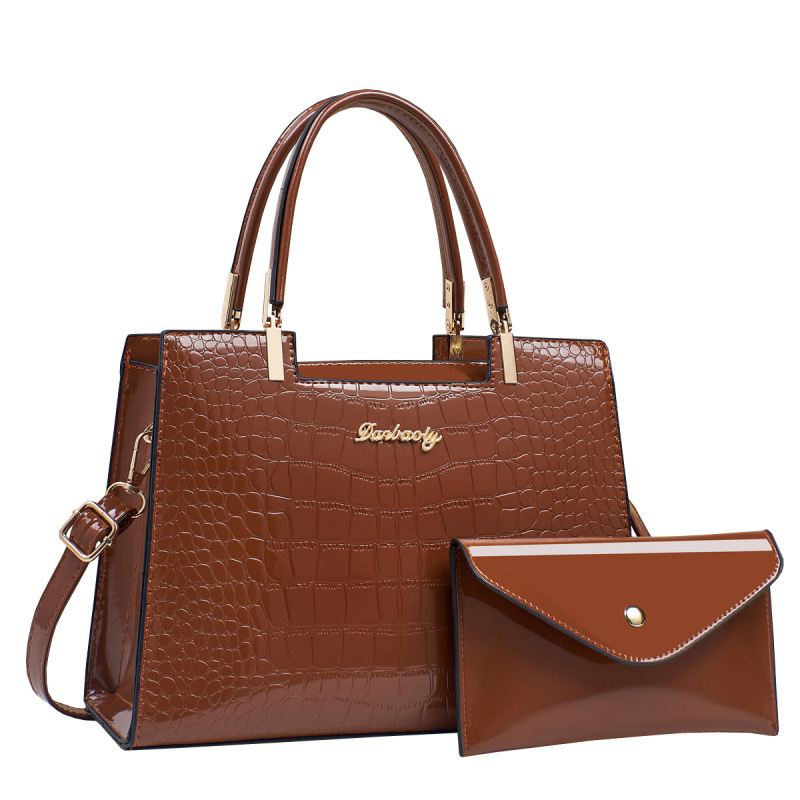 Geantă PU pentru mamă și copil, formă orizontală dreptunghiulară, fermoar, buzunar interior cu compartiment tip sandwich