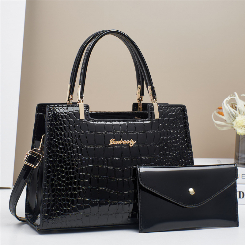 Geantă PU pentru mamă și copil, formă orizontală dreptunghiulară, fermoar, buzunar interior cu compartiment tip sandwich