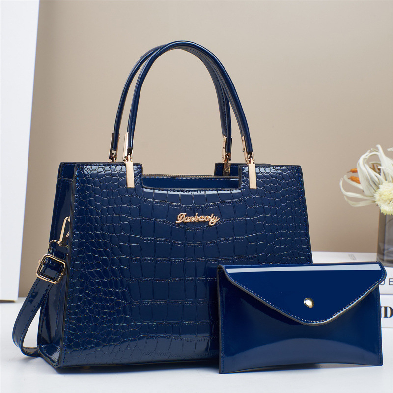 Geantă PU pentru mamă și copil, formă orizontală dreptunghiulară, fermoar, buzunar interior cu compartiment tip sandwich