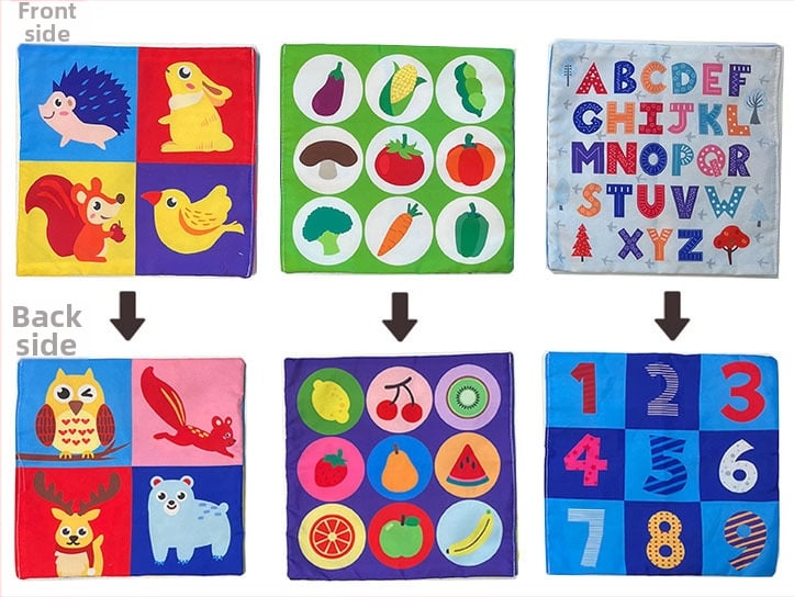 Montessori medžiaginė kūdikio žaislas pirštų treniravimui ir sensorinei plėtrai, 0–3 m.; Prekės ženklas Qing and; Pakuotė: maišelyje; Medžiaga: audinys; Įgūdžiai: rankų-akies koordinacija, sensoriniai pojūčiai, emocijos, tėvų ir vaiko bendravimas