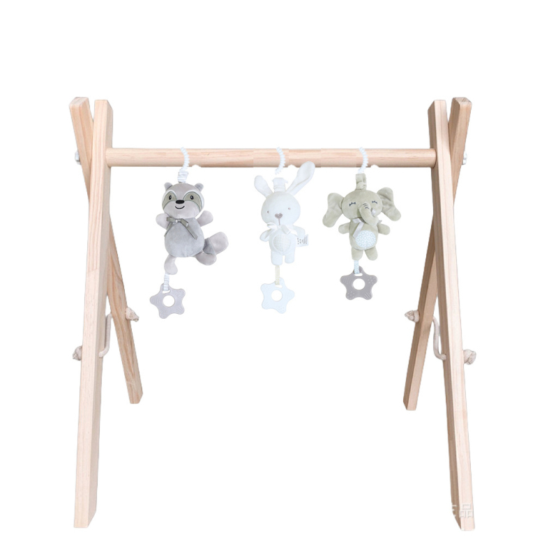 Beiduome Drveni bebi fitness stalak – nordičkog stila, interaktivna igračka za dojenčad 0–3 godine