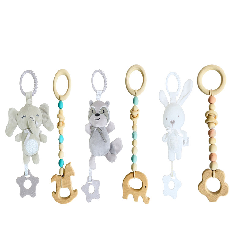 Beiduome Drveni bebi fitness stalak – nordičkog stila, interaktivna igračka za dojenčad 0–3 godine