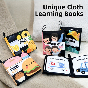 Книжка от плат за ранно образование за бебета (0–3 г.) — подпомага когнитивното и сетивното развитие, координацията ръка-око и сетивността, подходяща за дъвчене