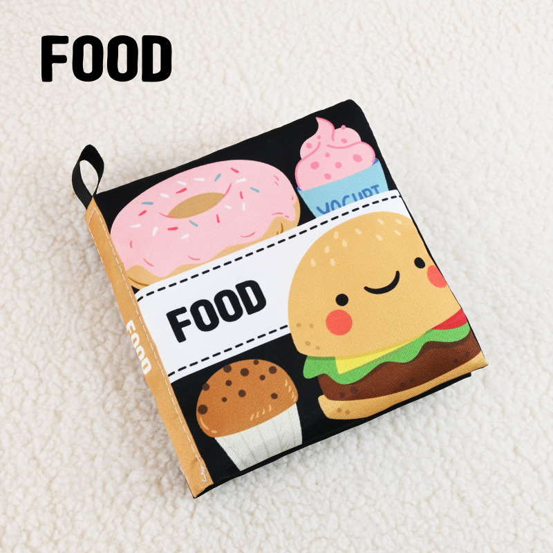 Книжка от плат за ранно образование за бебета (0–3 г.) — подпомага когнитивното и сетивното развитие, координацията ръка-око и сетивността, подходяща за дъвчене