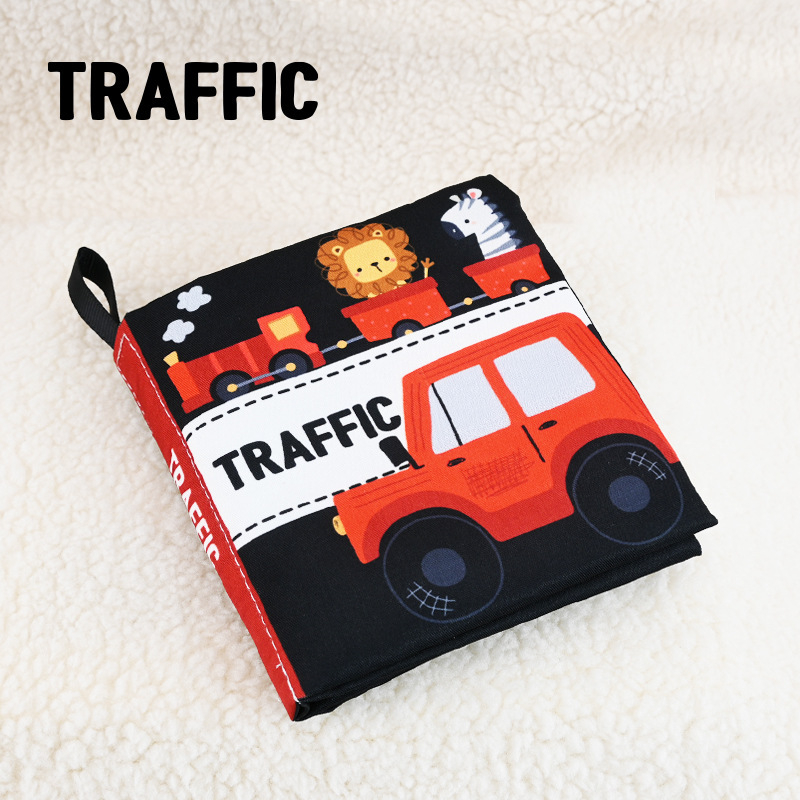 Книжка от плат за ранно образование за бебета (0–3 г.) — подпомага когнитивното и сетивното развитие, координацията ръка-око и сетивността, подходяща за дъвчене