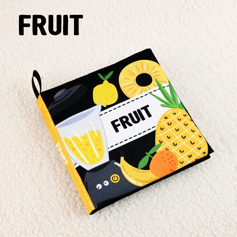 Книжка от плат за ранно образование за бебета (0–3 г.) — подпомага когнитивното и сетивното развитие, координацията ръка-око и сетивността, подходяща за дъвчене