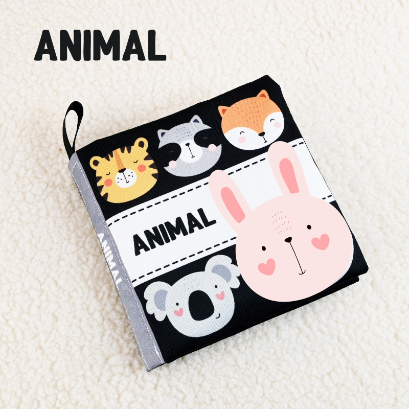 Книжка от плат за ранно образование за бебета (0–3 г.) — подпомага когнитивното и сетивното развитие, координацията ръка-око и сетивността, подходяща за дъвчене