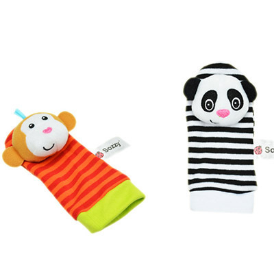 Plušinis kūdikio žaislas su riešo varpele, gyvūnų formos, ankstyvasis ugdymas (Tinkamas 0–3 metų amžiui; Medžiaga: pliušas; 3C kategorija: pliušiniai žaislai iki 14 metų)