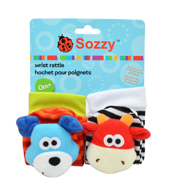 Plušinis kūdikio žaislas su riešo varpele, gyvūnų formos, ankstyvasis ugdymas (Tinkamas 0–3 metų amžiui; Medžiaga: pliušas; 3C kategorija: pliušiniai žaislai iki 14 metų)