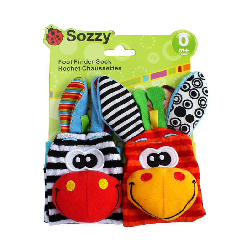 Plušinis kūdikio žaislas su riešo varpele, gyvūnų formos, ankstyvasis ugdymas (Tinkamas 0–3 metų amžiui; Medžiaga: pliušas; 3C kategorija: pliušiniai žaislai iki 14 metų)