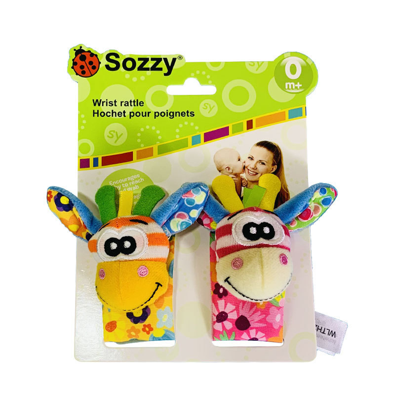 Plušinis kūdikio žaislas su riešo varpele, gyvūnų formos, ankstyvasis ugdymas (Tinkamas 0–3 metų amžiui; Medžiaga: pliušas; 3C kategorija: pliušiniai žaislai iki 14 metų)