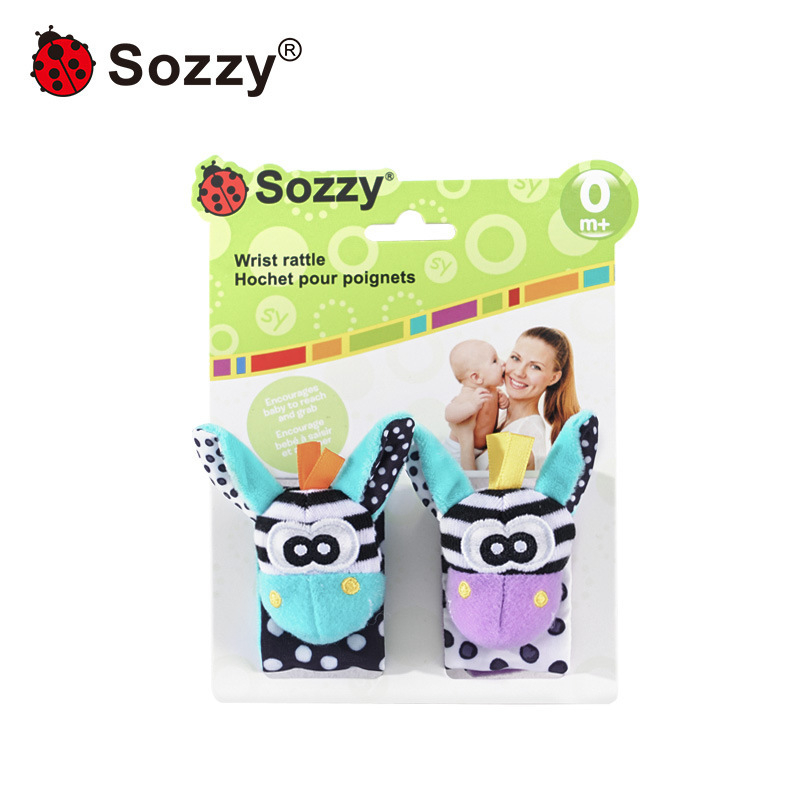 Plušinis kūdikio žaislas su riešo varpele, gyvūnų formos, ankstyvasis ugdymas (Tinkamas 0–3 metų amžiui; Medžiaga: pliušas; 3C kategorija: pliušiniai žaislai iki 14 metų)