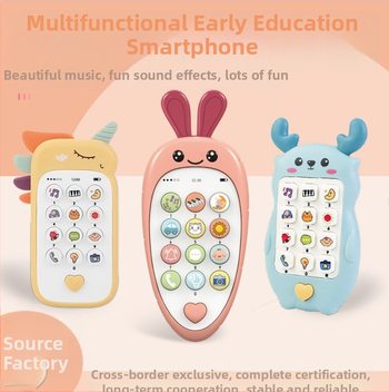 Švietimo pasakojimų mašina su simuliuotu mobiliuoju telefonu kūdikiams ir mažiems vaikams — Elektrinė, įkraunama, muzika ir balsinimas, emocinė sąveika, tėvų ir vaikų žaidimai