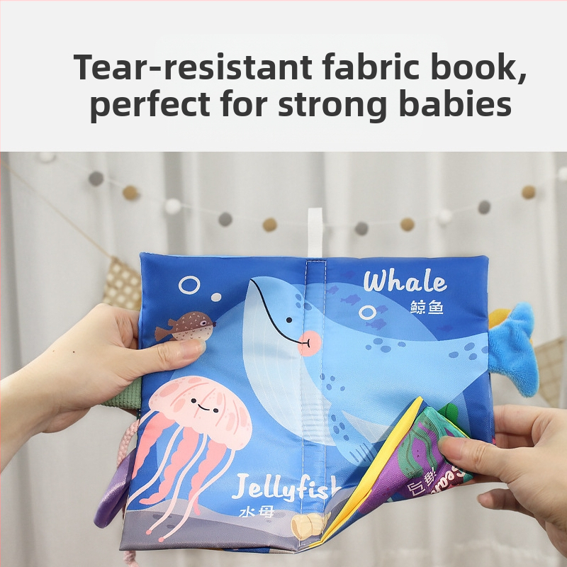 EHANBAOBI Платнена детска образователна книга за 0–3 години, издръжлива срещу разкъсване и безопасна за дъвчене, със 3D елементи