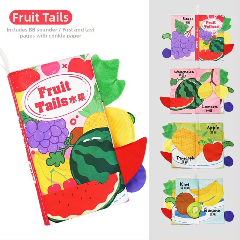 EHANBAOBI Платнена детска образователна книга за 0–3 години, издръжлива срещу разкъсване и безопасна за дъвчене, със 3D елементи