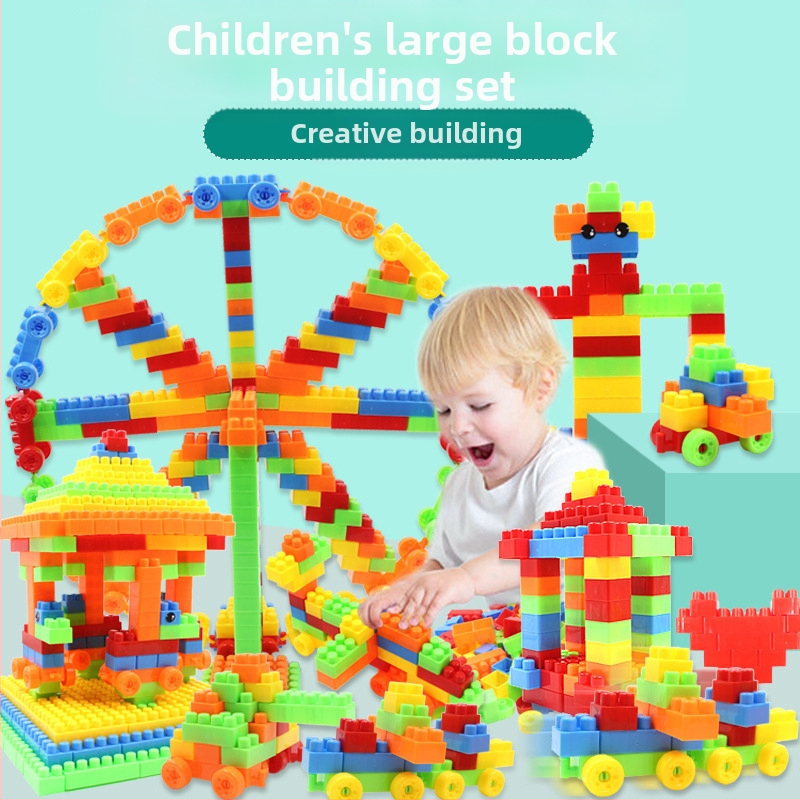 DIY μεγάλα πλαστικά μπλοκ κατασκευής για παιδιά – Εκπαιδευτικά μπλοκ για προσχολική εκπαίδευση, 100–200 τεμάχια, PP πλαστικό, συσκευασία σε βαρέλι, 3C πιστοποίηση 2018012203132584