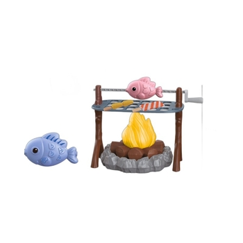 Σετ παιχνιδιού εξομοίωσης υπαίθριου μπάρμπεκιου με εικονική φλόγα, σκηνή κατασκήνωσης, για εσωτερική και εξωτερική χρήση, για παιδιά 4–6 ετών