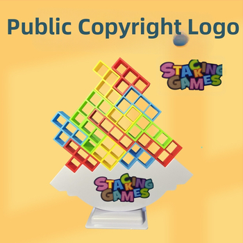 Επιτραπέζιο σετ εξισορρόπησης με μπλοκ σε στυλ Tetris για οικογενειακό παιχνίδι γονέα-παιδιού, από ABS πλαστικό, μη ηλεκτρικό, πολυλειτουργικό, κατάλληλο για ηλικίες 4–6 ετών