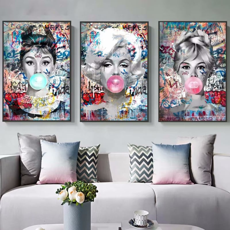 Pictură decorativă pe pânză fără ramă, inkjet imprimare pe pânză, stil modern minimalist, potrivită pentru living, dormitor și baie